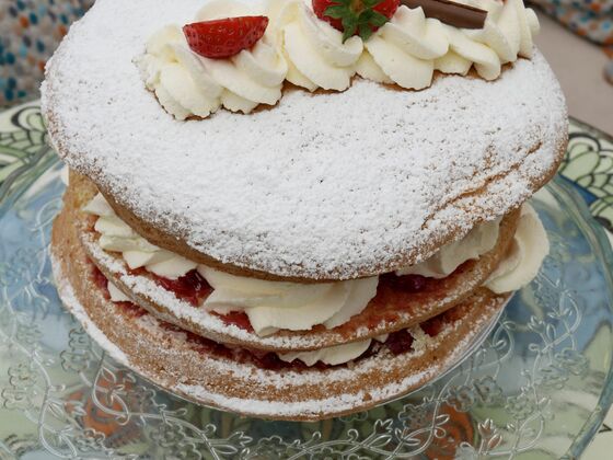 Tall layered celebration cake